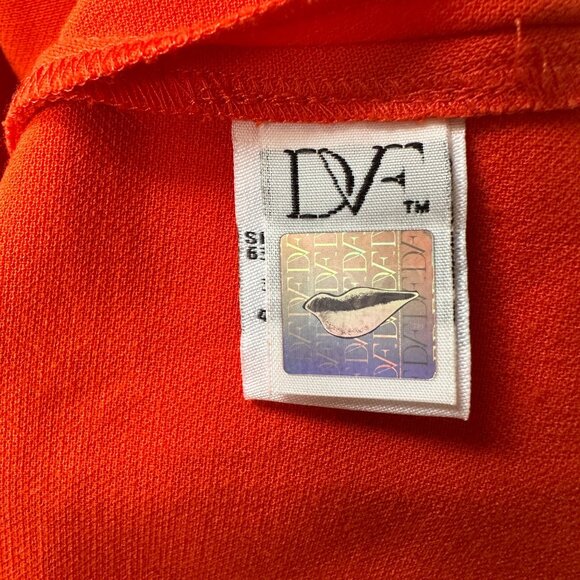 DIANE VON FURSTENBERG Orange Sleeveless A-Line Empire Waist Dress S - Picture 7 of 9